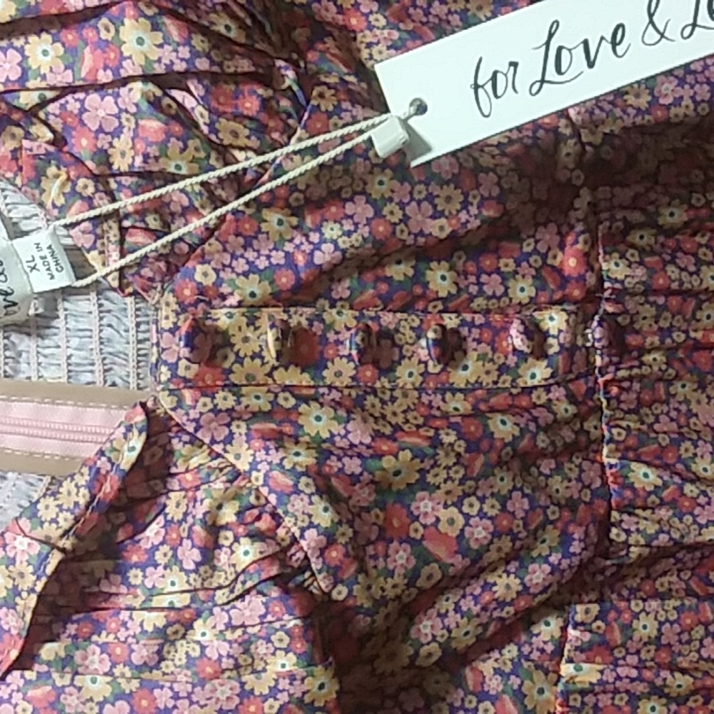 NWT For Love & Lemons Laurie Mini Dress Cottagecore Fairytale Size XL - Picture 9 of 14